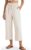 Women’s Casual Capris Pants High Waist Pants Drawstring Loose Fit Summer Trousers with Pockets for Beach Vacation