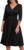 Nmoder Casual Wrap Dresses for Women A-Line Flared Church Midi Dress V Neck 3/4 Sleeve with Pockets