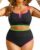 Yonique Women Plus Size High Waisted Bikini – Ribbed Two Piece Swimsuit Tummy Control Bathing Suit V-Wired 2026 Swimwear