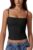 QINSEN Women’s Double Lined Basic Tank Top Adjustable Spaghetti Straps Sleeveless Camisole Shirts
