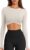 LASLULU Womens Sexy Double Lined Long Sleeve Shirts Crewneck Workout Tops Athletic Yoga Shirts Going Out Crop Tops