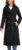 Women’s Waterproof Long Trench Coat Double Breasted Length Classic Lapel Belt Coat With Removable Hood