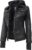 Blingsoul Womens Hooded Leather Jacket Thumbholes – Real Lambskin Bomber Jacket Women with Detachable Hood