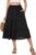 Women’s Summer Midi Skirt Tiered Flowy High Waist A-Line Elastic Ruffle Casual Skirts with Pockets