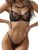 HELLOLAGIRL Women’s Lingerie Set, Strappy Cage Underwire Bra and Thong with Geometric Floral Embroidery