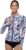 AXESEA Women Long Sleeve Rash Guard UPF 50+ UV Sun Protection Zip Front Swimsuit Shirt Printed Surfing Shirt Top