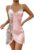 RoseSeek Women’s Mesh Floral Embroidery Lace Trim Sheer Chemise Sleep Dresses Babydoll Nightgown Satin Slip Dress