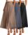 Ficerd 3 Pack Women’s Maxi Long Skirts with Pockets, A Line Ankle Length High Waisted Flowy Soft Summer Casual Skirts