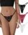 SHARICCA Lace G-String Thongs for Women Adjustable Sexy Low Rise Underwear Breathable T-back Thongs Panties 3 Pack