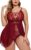 Avidlove Plus Size Babydoll Womens Snap Crotch Lingerie V Neck Lace Nighty Sleepwear L-5XL