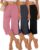 3 Pack Women’s Capri Pants Wide Leg Lounge Sweatpants Casual Loose Summer Yoga Workout Cropped Jogger with Pockets