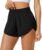 Aurefin Athletic Shorts for Women,Women’s Quick Dry Workout Sports Active Running Track Shorts with Elastic and Zip Pockets