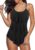 Century Star Womens Athletic One Piece Retro Flounce Swimsuits Ruffled Tiered Tummy Control Swimwear Plus Bathing Suits