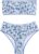 WDIRARA Women’s Floral Print Strapless Lace Up Bikini Swimsuit 2 Piece Bathing Suit