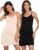 2 Packs Full Slip Dress for Women Adjustable Spaghetti Strap Under Dress Cami Mini Slips Undergarment Nightgown