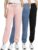 Real Essentials 3 Pack: Women’s Fleece Jogger Sweatpants (Available in Plus Size)