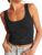 Artfish Women’s Scoop Neck Sleeveless Knit Ribbed Fitted Casual Crop Tank Top