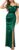 Miusol Women’s Sexy Off Shoulder Satin High Split Ruched Style Evening Party Maxi Dress