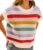 FireSwan Womens Cap Sleeve Sweater Vest Striped Color Block Loose Tank Tops Trendy Vacation Outfits Cute Summer Spring Top