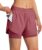 Ksmien Women’s 2 in 1 Running Shorts Quick Dry Athletic Gym Workout Shorts with Liner Phone Pockets