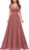 Miusol Women’s Elegant V-Neck Cap Sleeve Sequined Floral Lace Formal Party Maxi Dress