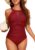 Zando 2026 Womens One Piece Swimsuits Tummy Control – High Neck Deep U-Back & Mesh Detail Bathing Suit