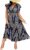 Floerns Women’s Plus Size Chevron Striped Wrap V Neck Long Dress Cap Sleeve Ruffle Hem A Line Dresses