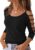 Jar of Love Women’s Cold Shoulder Tops 3/4 Sleeve Sexy Going Out T-Shirts for Women Casual Tunic Tops