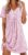 Ekouaer Nightgowns for Women Cotton Night Gowns Pleated Nightshirts Henley V Neck Sleepshirts Short Sleeve Sleepwear
