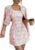 SOLY HUX Women’s 2 Piece Outfits Plaid Long Sleeve Button Down Cropped Jacket and Sleeveless Mini Dress Sets