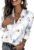 Zeagoo Button Down Shirts for Women Dressy Floral Printed Long Sleeve Blouse Business Casual Work Tops