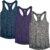 icyzone Women’s Racerback Workout Athletic Running Tank Tops (Pack of 3)