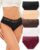 Cotton Underwear for Women Lace Trim Briefs Soft Low Rise Ladies Stretchy Hipster Bikini Panties 5 Pack
