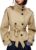 Women’s Cropped Trench Coat Double Breasted Short Jacket High Collar Fall Winter Coats Trendy Outfit with Belt
