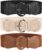 WHIPPY 3 Pack 4 Pack Women Wide Elastic Waist Belt Vintage Stretchy Belt Waistband for Ladies Dresses