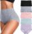 Women’s High Waist Cotton Underwear Super Stretchy Briefs Full Coverage Panties Soft Women Panties 5-Pack