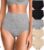 OLIKEME High Waisted Underwear for Women Tummy Control Full Coverage Cotton Ladies Panties Soft Stretch Briefs