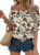 Kistore Womens Tops Short Sleeve Cotton Shirts Off The Shoulder Tops for Women Crewneck Dressy Casual Blouses S-XXL