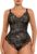 FeelinGirl Shapewear Bodysuits for Women Lace Shapewear Tummy Control V-Neck Sleeveless Bodysuit Tops Jumpsuit