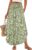 ANRABESS Women’s Maxi Skirts Summer Boho Floral High Waisted Flowy Swing Pleated Beach Long Skirt with Pockets